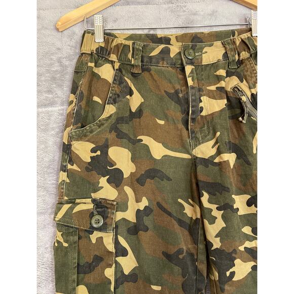 Must Way Camouflage Cargo Pants Womens 6  Ankle Ties Pockets Utility Grunge - Picture 4 of 10